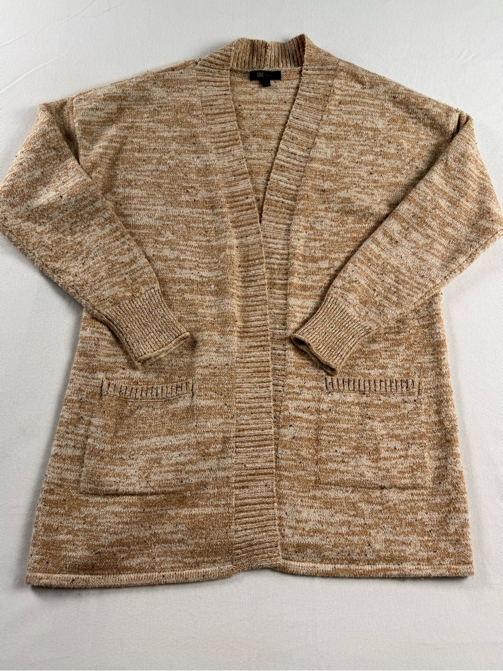 Frye Beige Marled Open-Front Cardigan
